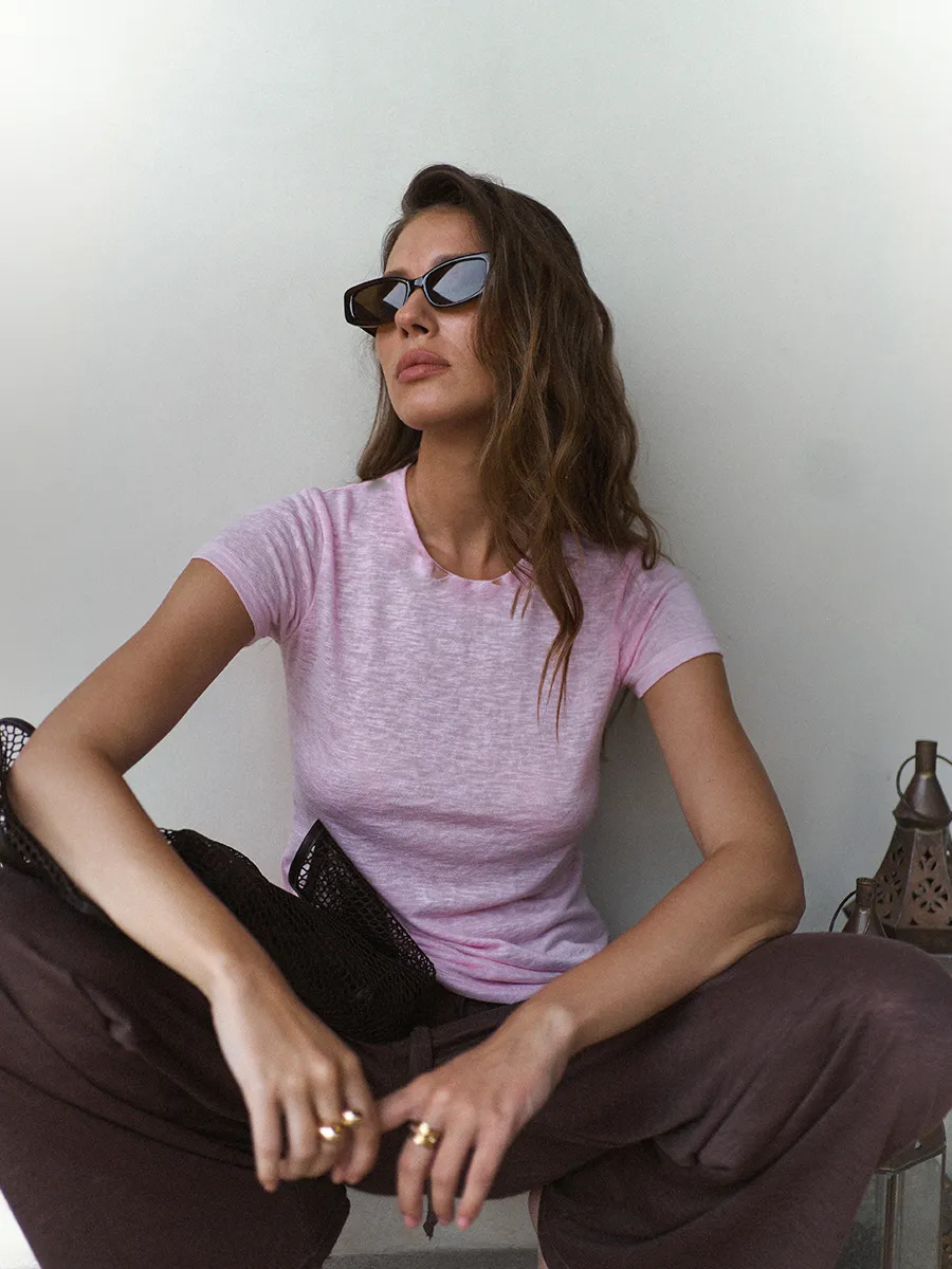 Round-neck Sheer Top