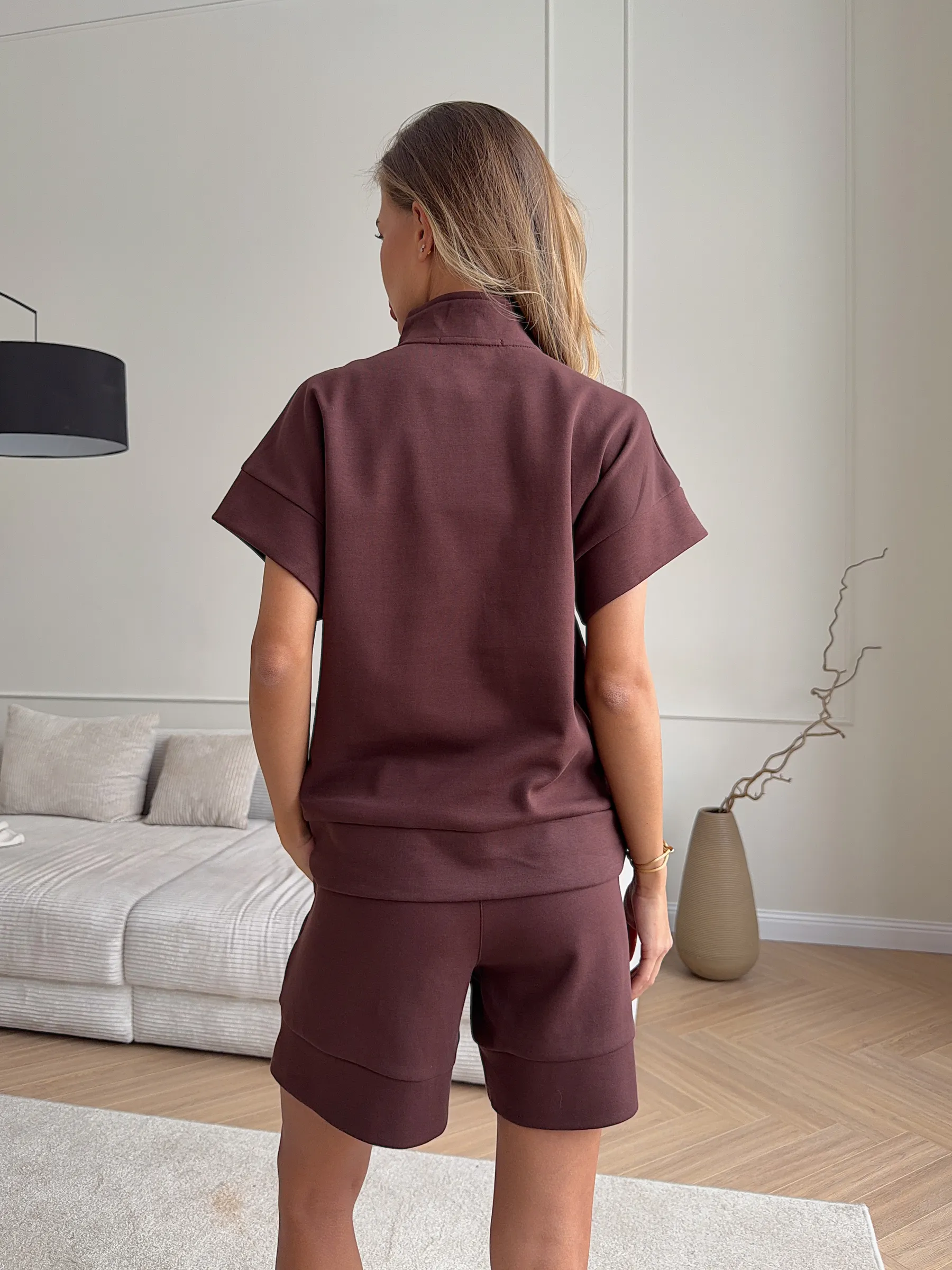 Minimalist Zipper Shorts Set