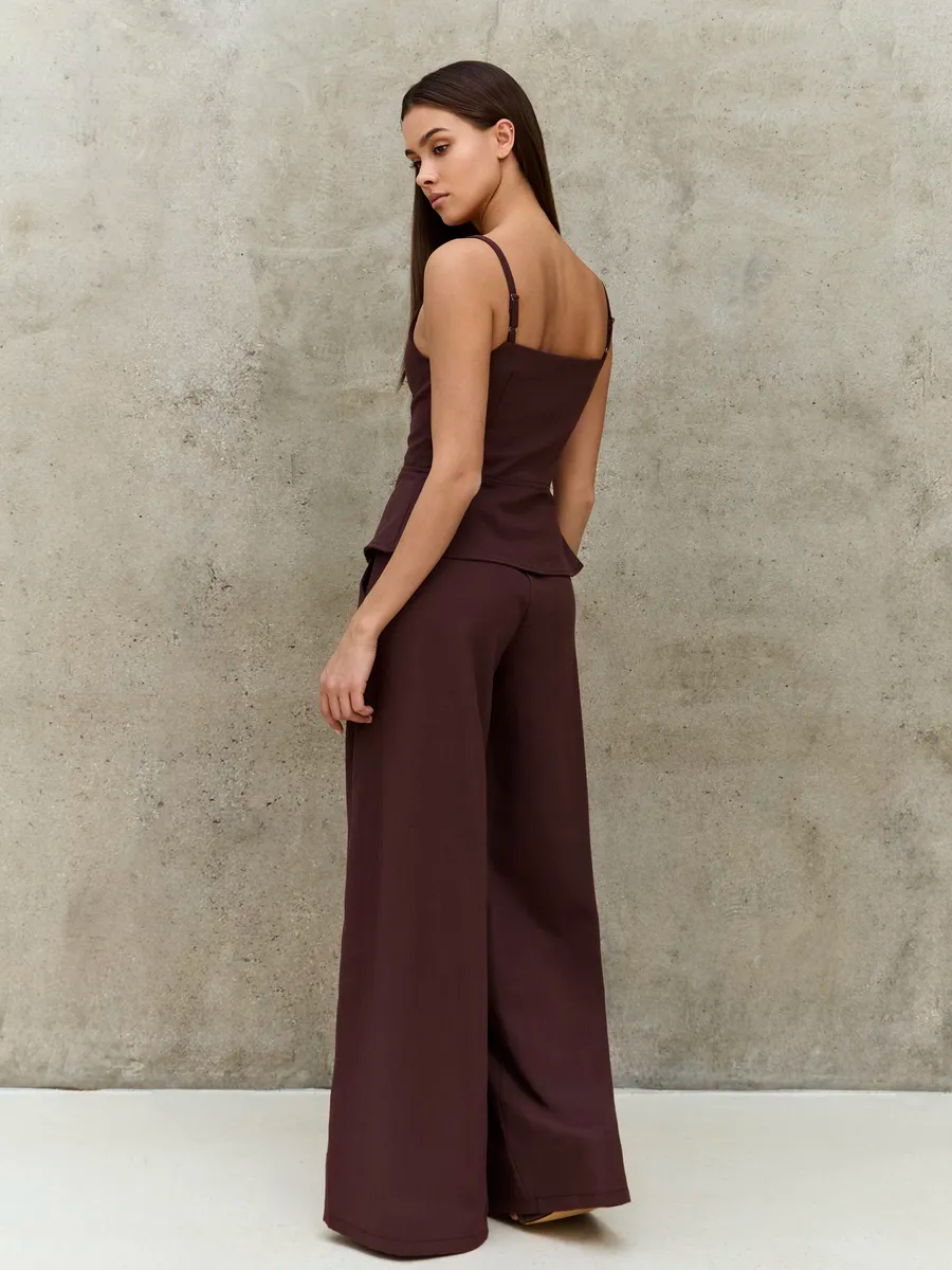 Strapless Pleated Backless Set