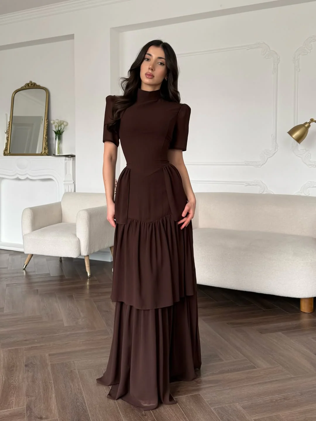 Multi-Layer Tied-Waist Dress