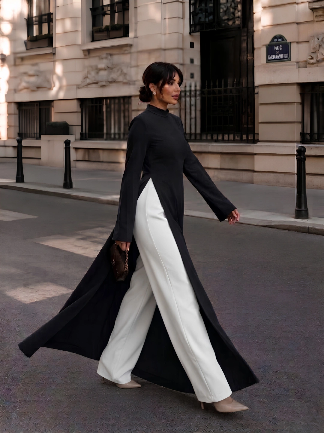 Linen Split-Front Maxi Dress