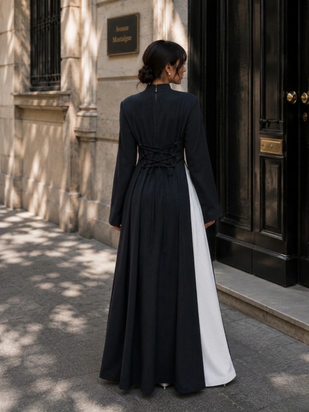 Linen Split-Front Maxi Dress