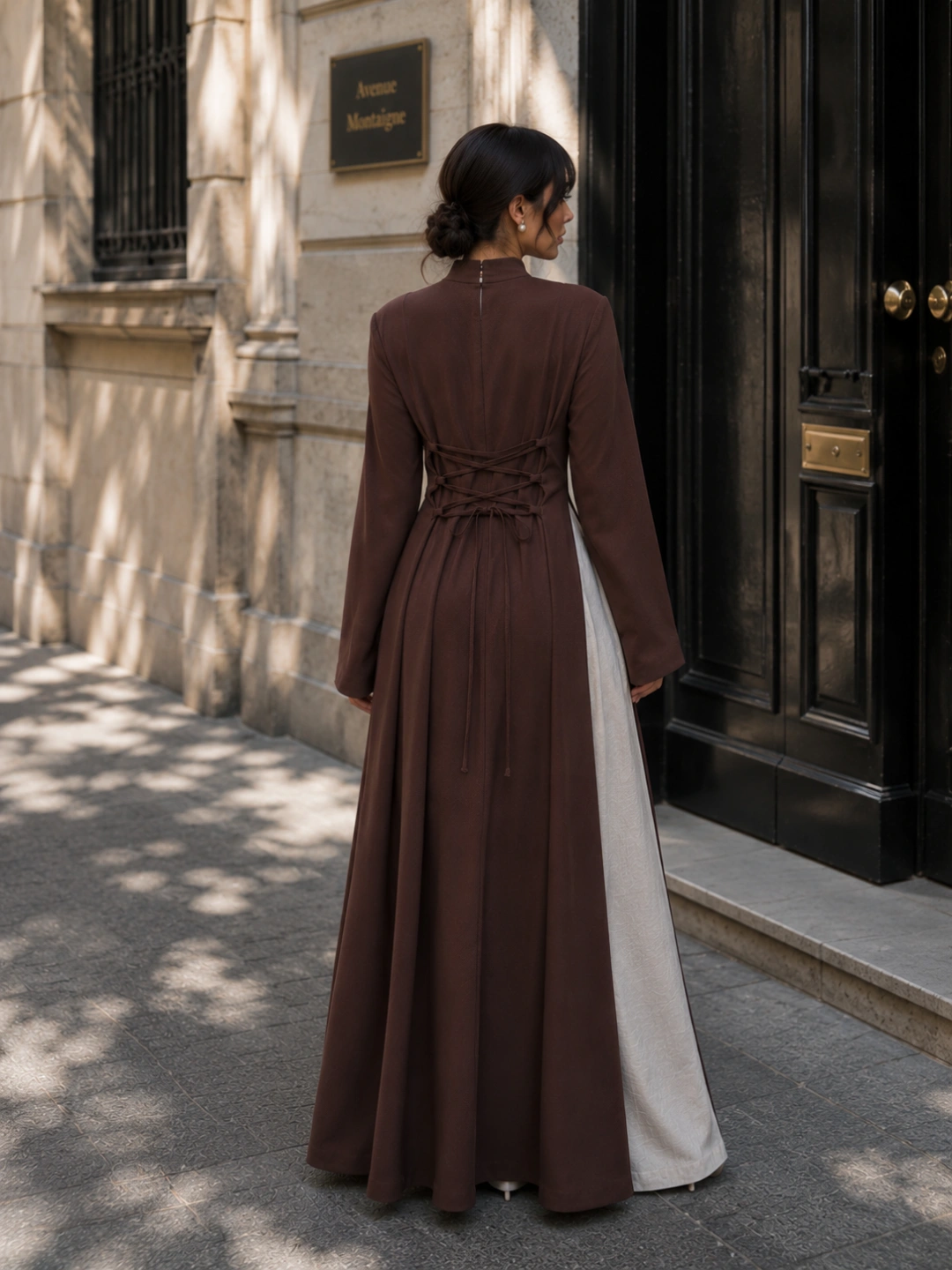 Linen Split-Front Maxi Dress