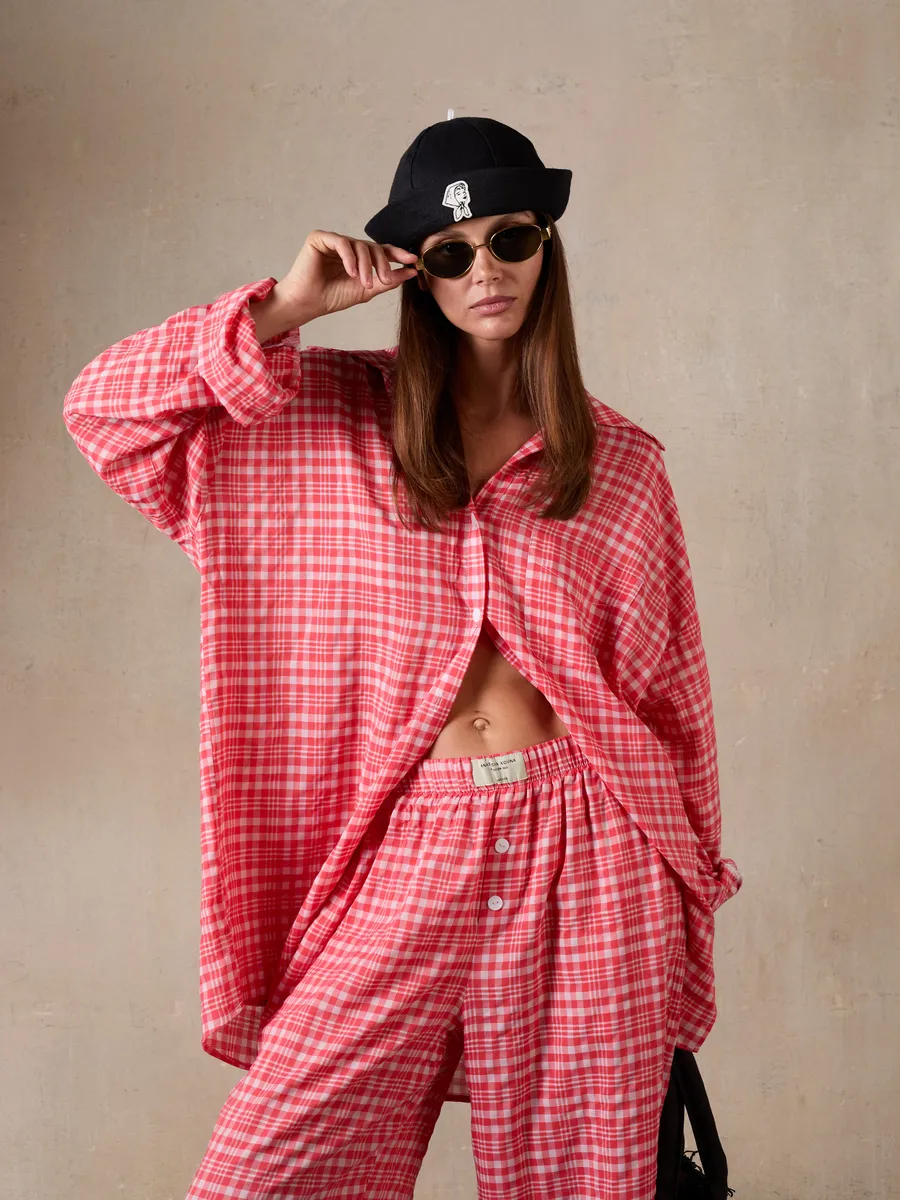 Checkered Loose-Fitting Set