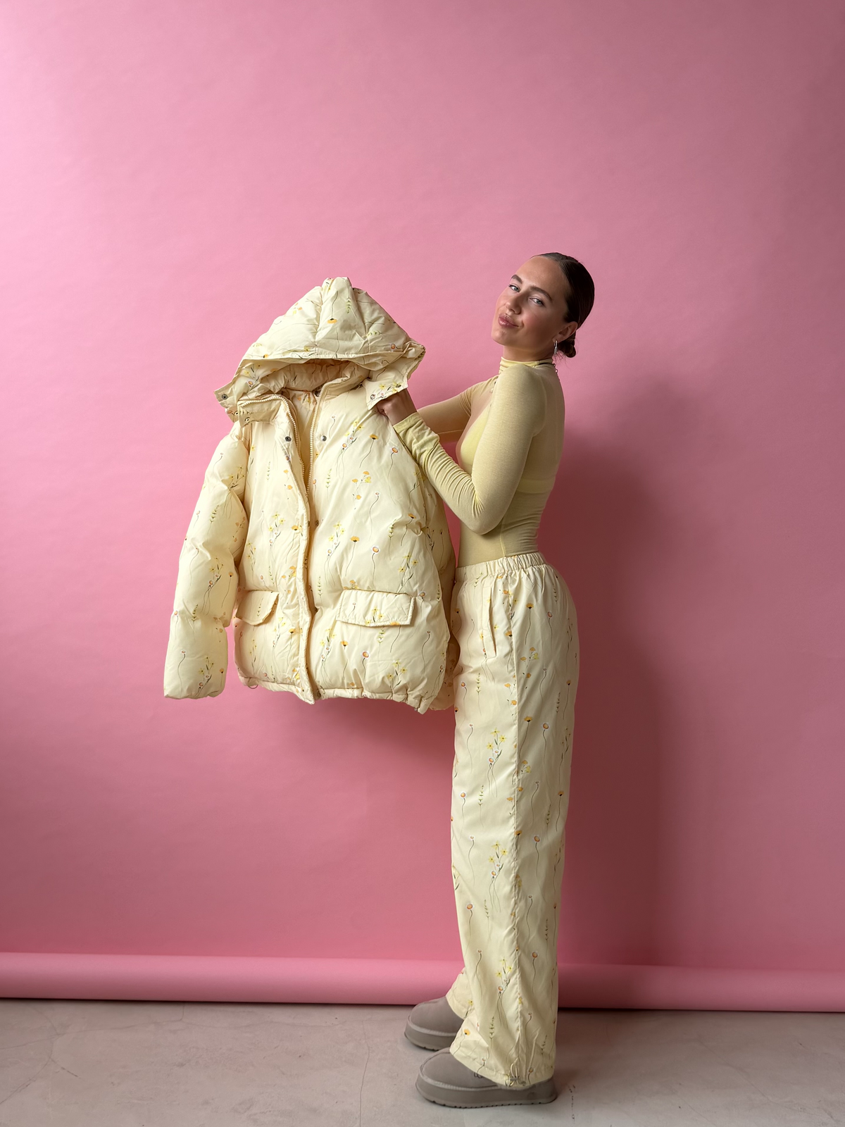 Puffer Jacket Set-Yellow