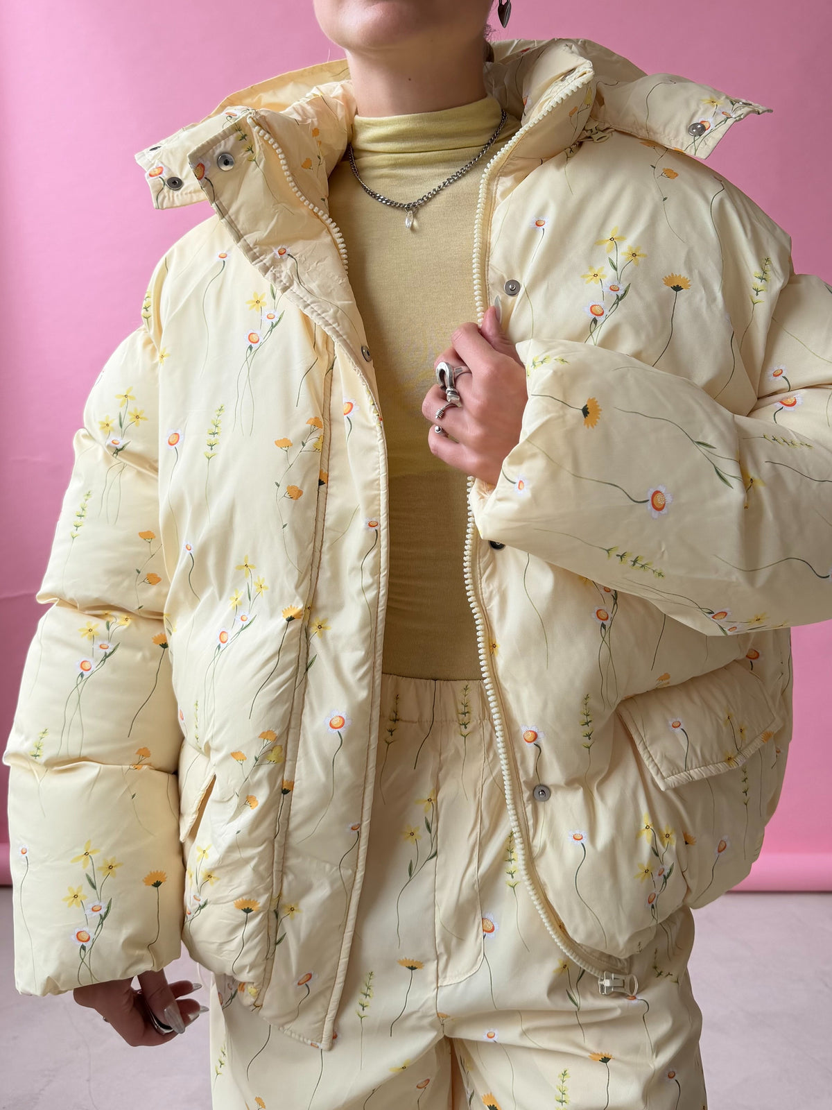 Puffer Jacket Set-Yellow
